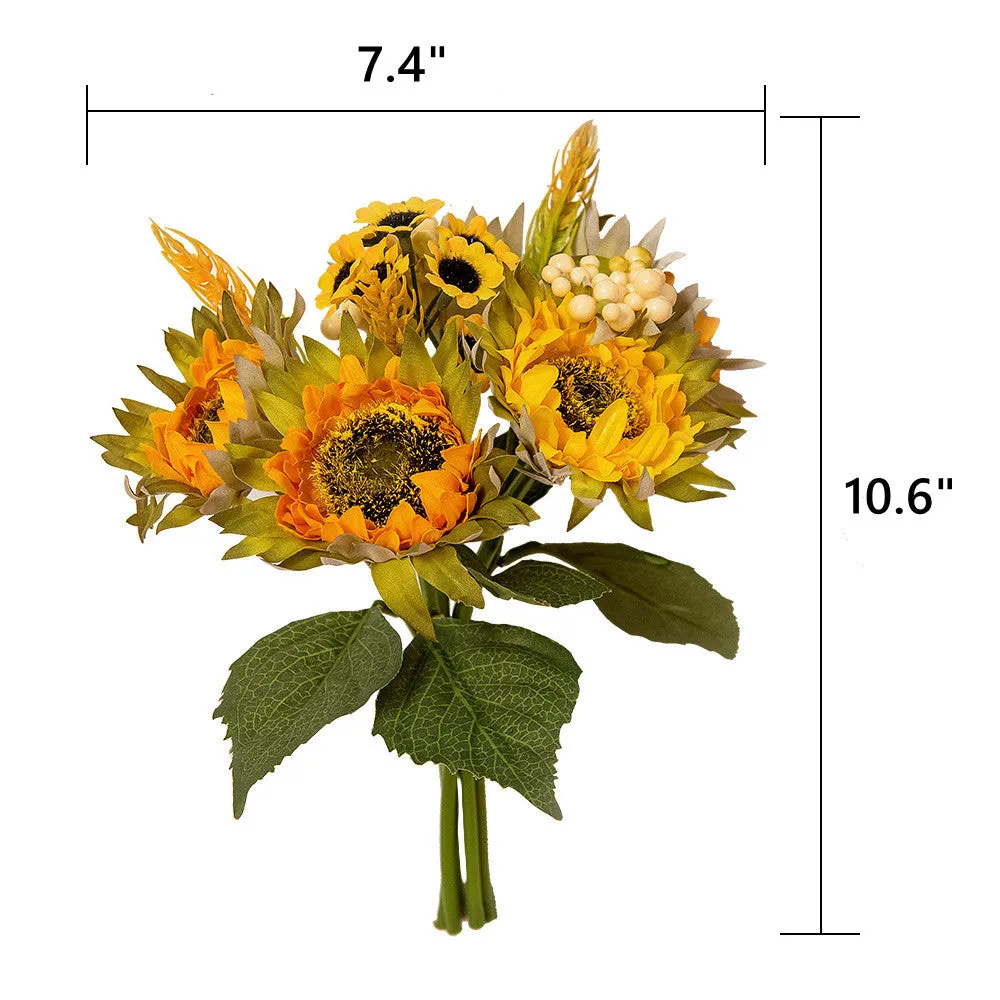 Bulk 10" Sunflower Bouquet Artificial Silk Flowers Arrangements Wholesale