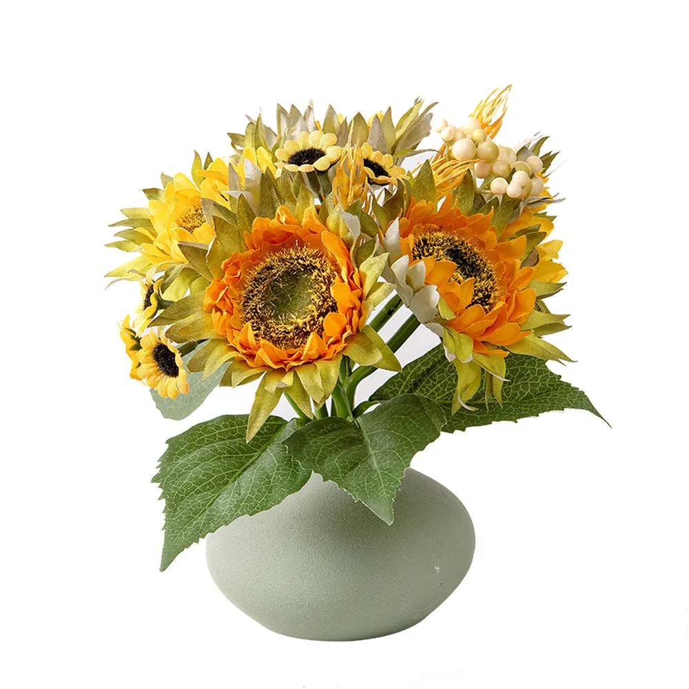 Bulk 10" Sunflower Bouquet Artificial Silk Flowers Arrangements Wholesale