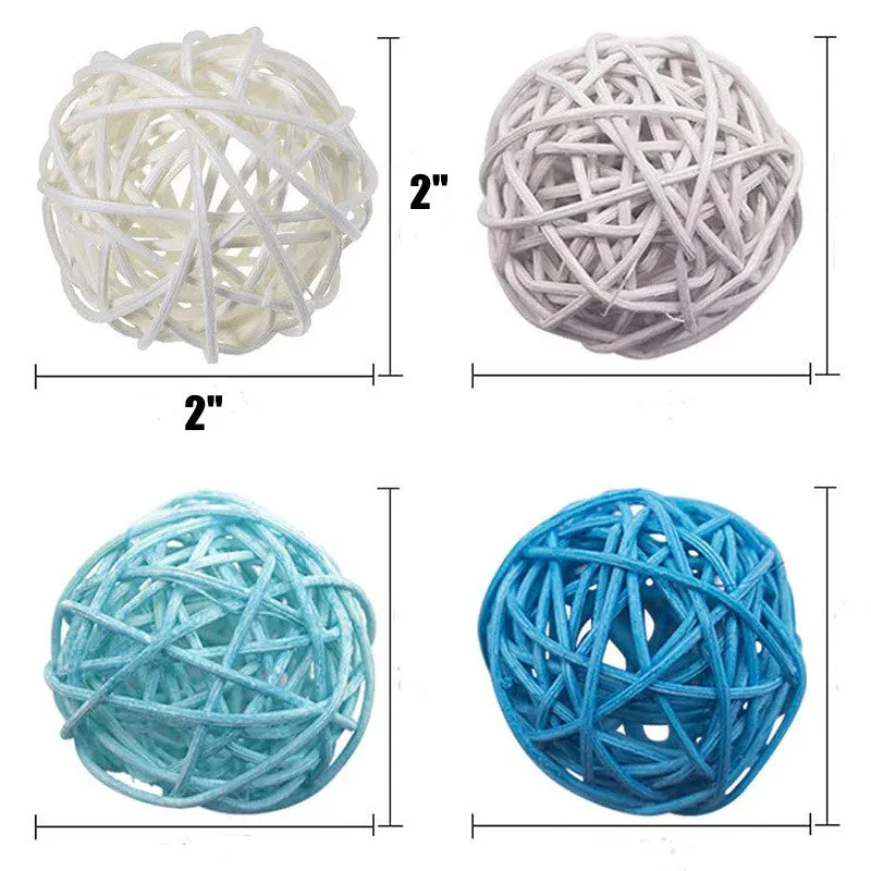 Bulk 24pcs Rattan Balls Wicker Balls Twig Orbs Spheres Bowl Fillers Vase Fillers Wholesale