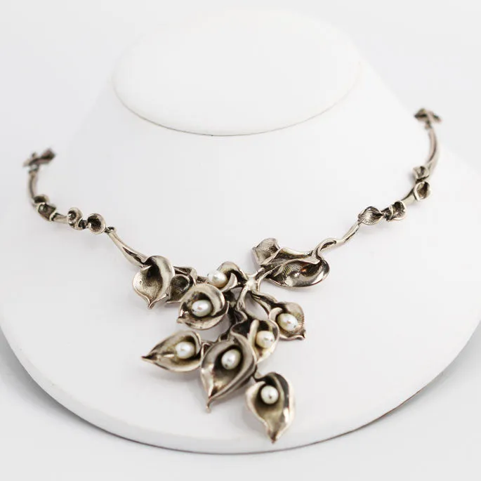 Calla Lilies Silver Necklace