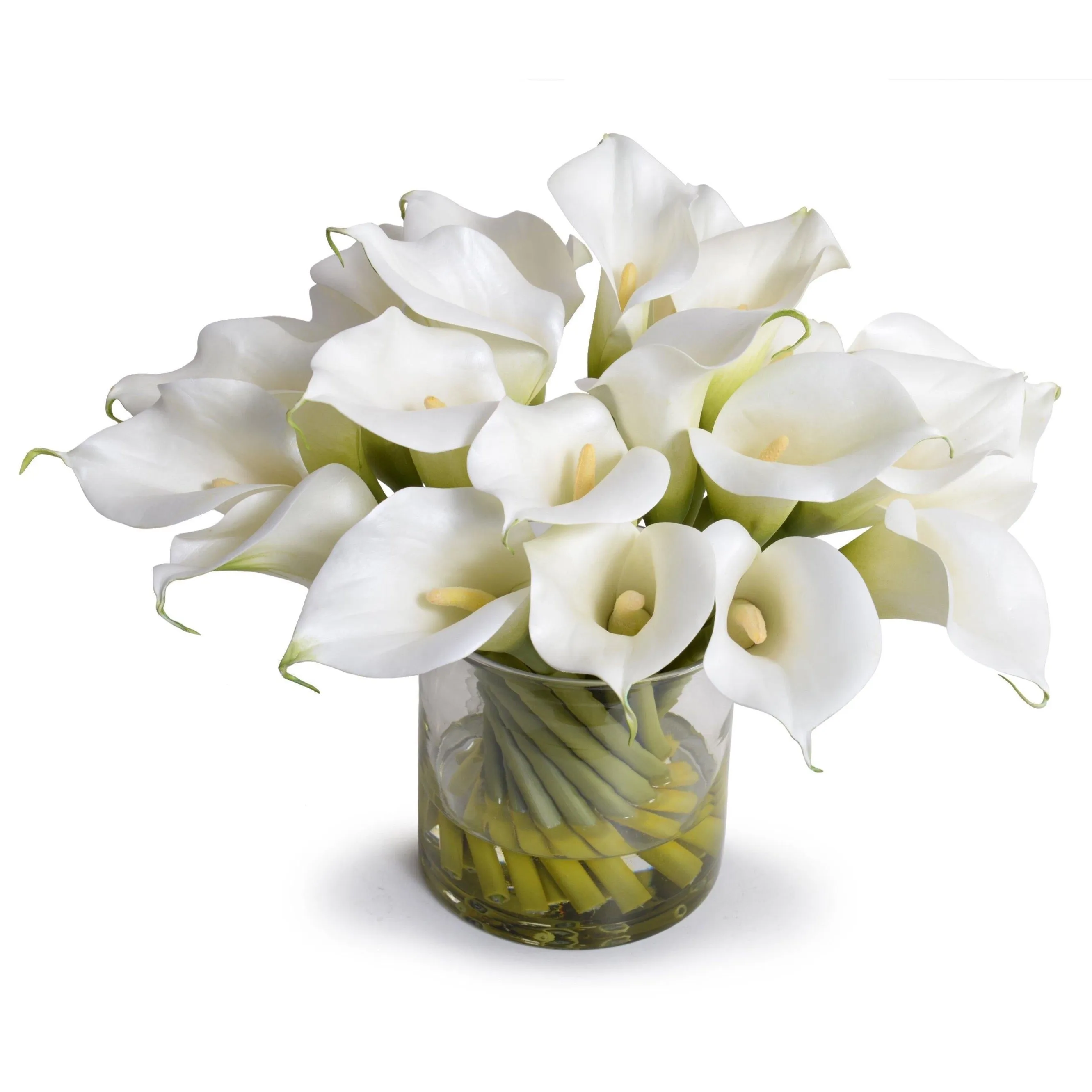 Calla Lily Stems in Glass 12"H