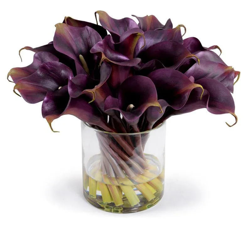 Calla Lily Stems in Glass 12"H