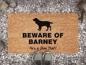 Coolspod- Outdoor Mat- Dog Doormat, Beware of Dog, Personalised Dog Doormat, Custom Doormat, Animal Lover Gift