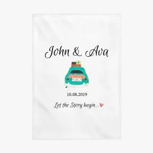 Custom Just Married Blanket With Wedding Car