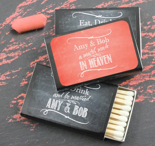 Custom Silhouette Black Matchbox Favors