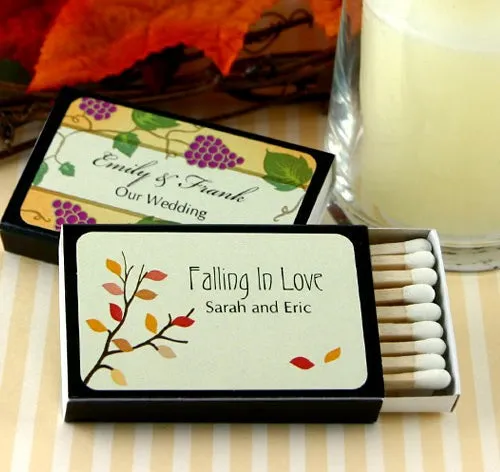 Custom Silhouette Black Matchbox Favors