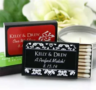 Custom Silhouette Black Matchbox Favors