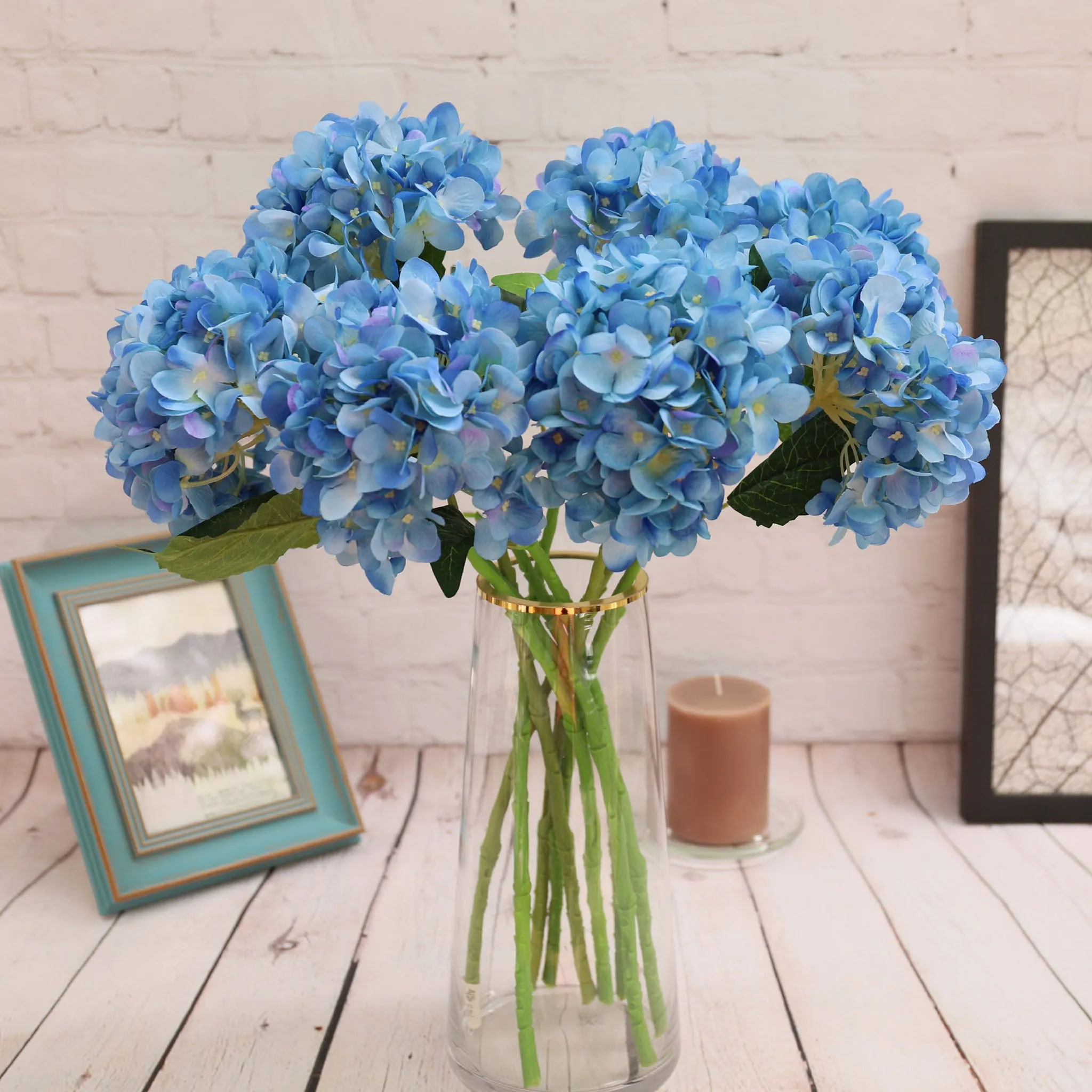 Dark Blue Hydrangea Wedding Flowers Silk Hydrangea