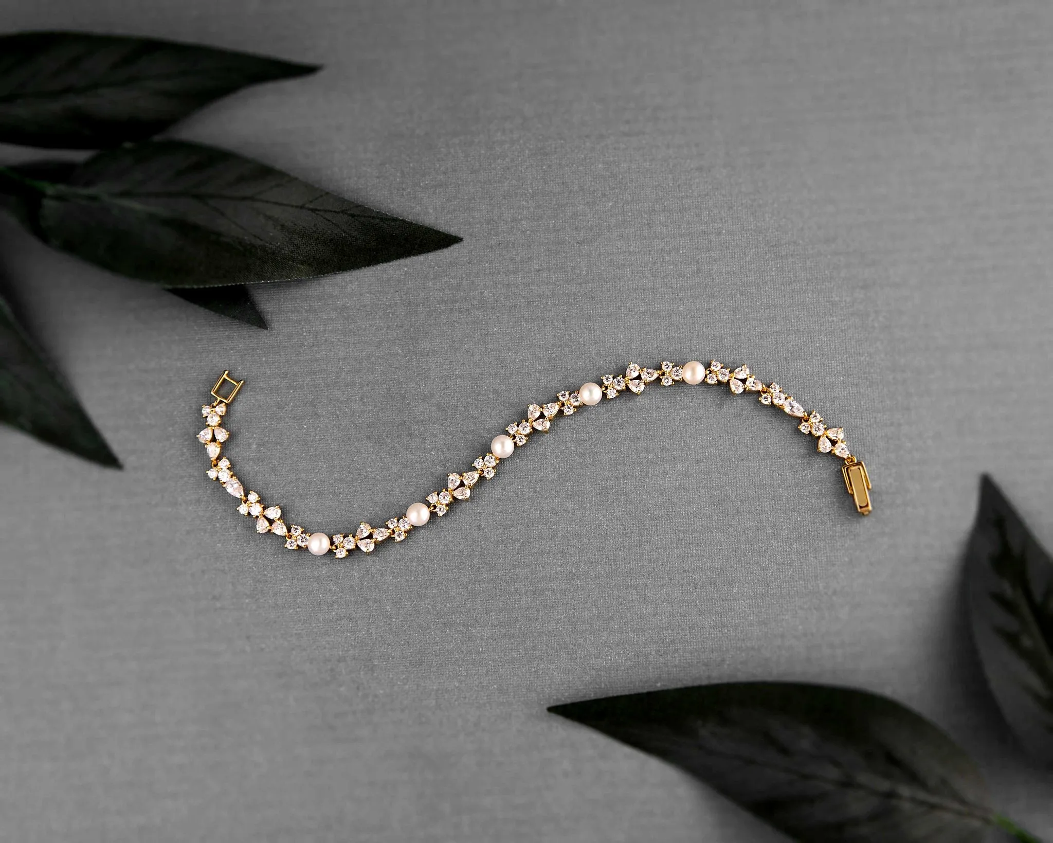 Delicate Freshwater Pearl CZ Bracelet