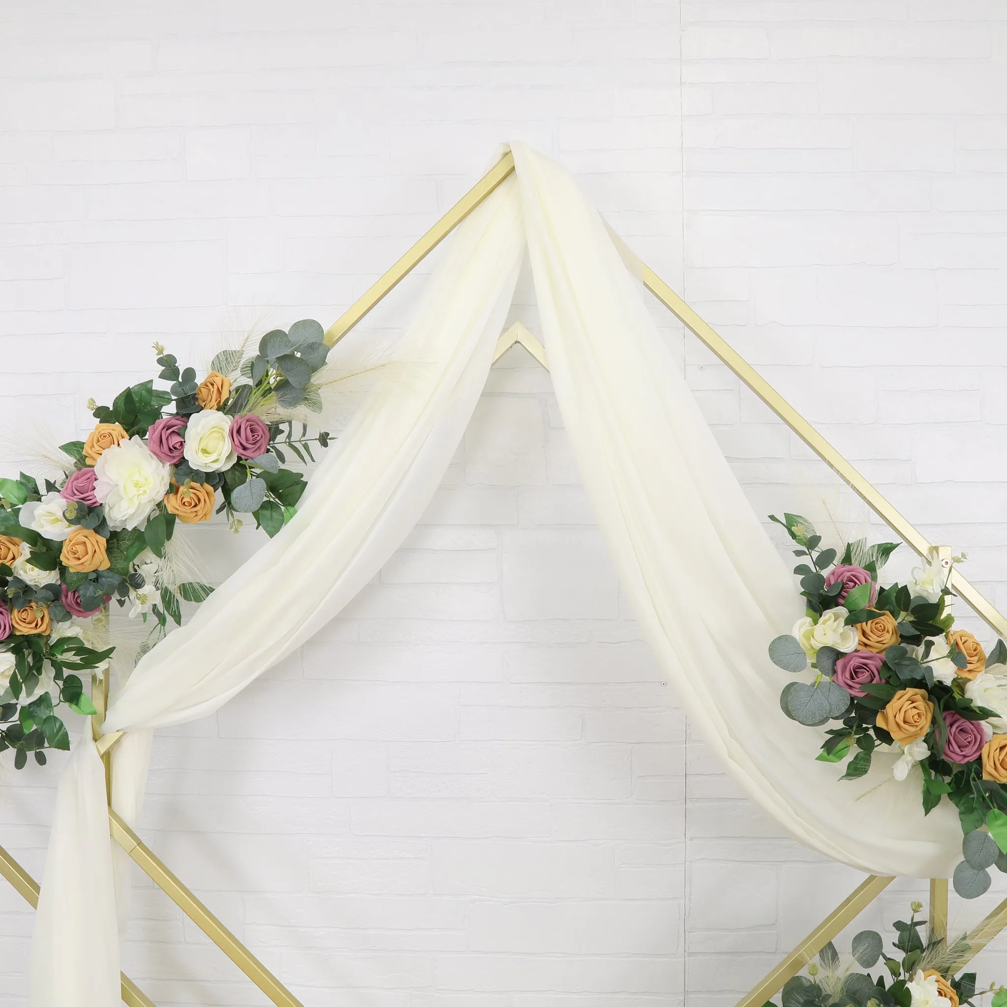 Diamond Shape Metal Arch Frame Backdrop Party Stand - Gold