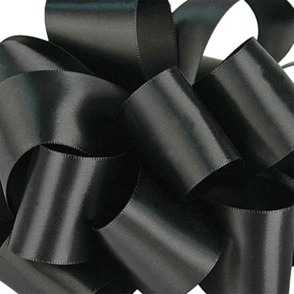 Double Face Satin Black #100, 4 in , Sold Per Yard