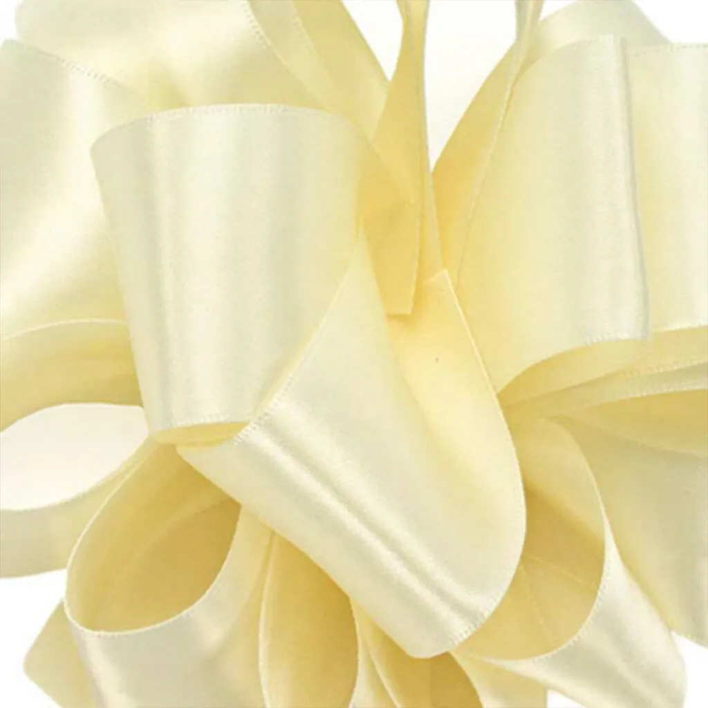 Double Face Satin Ivory #100, 4 in , Sold Per Yard