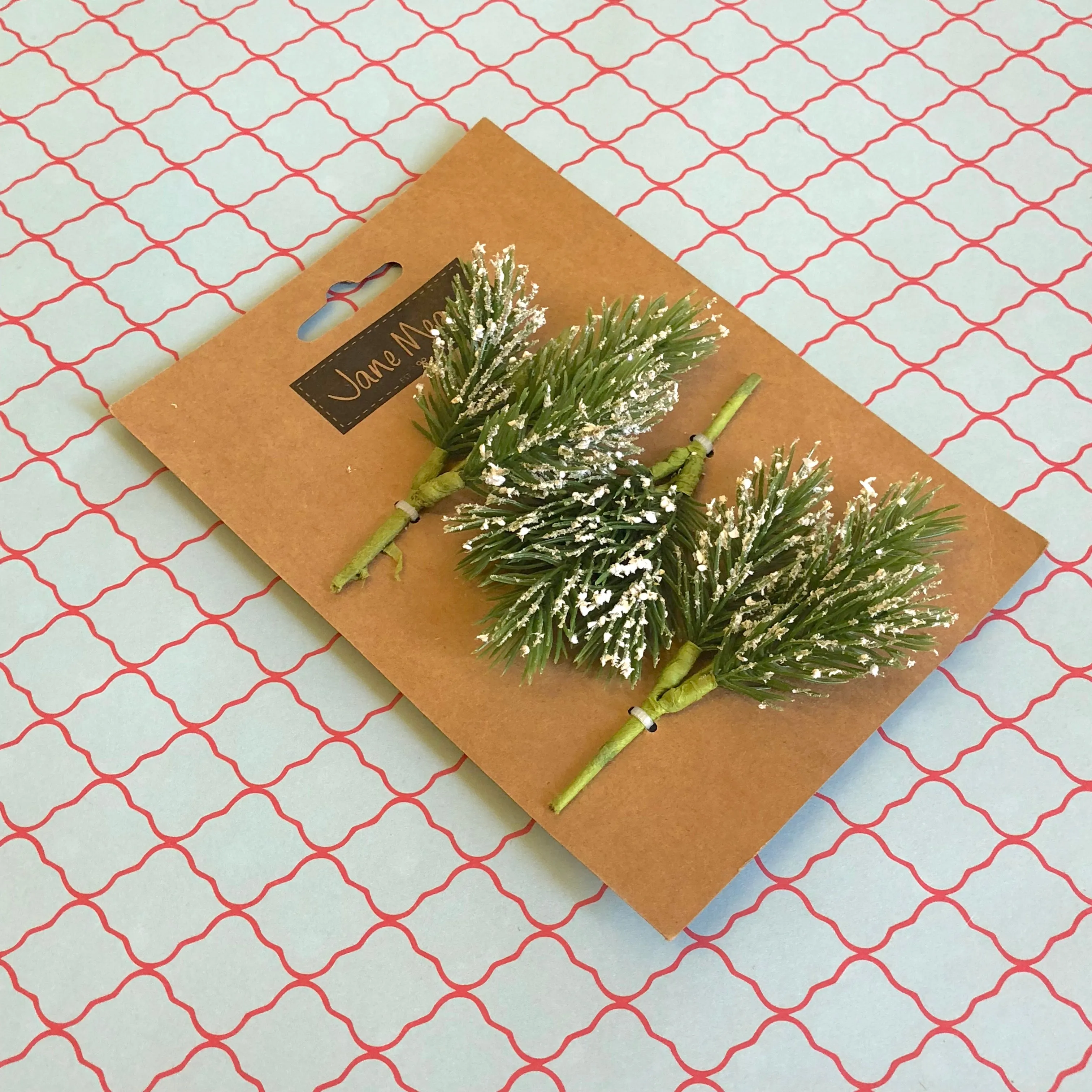 Frosted Faux Spruce Pick Present Toppers (pack of 3)