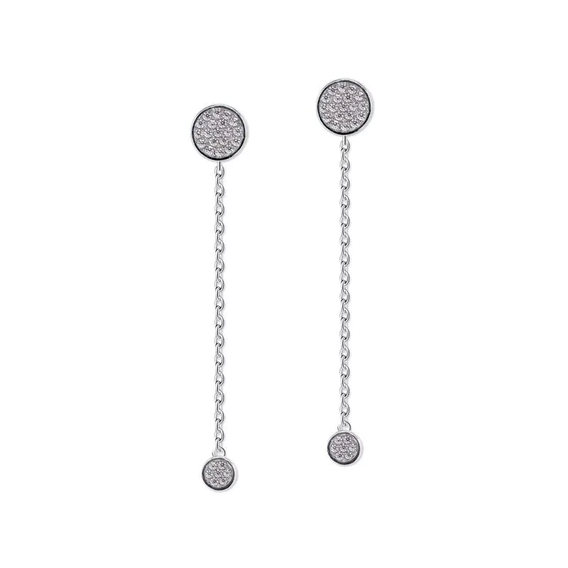 Gala Drop Earrings White Gold Plated