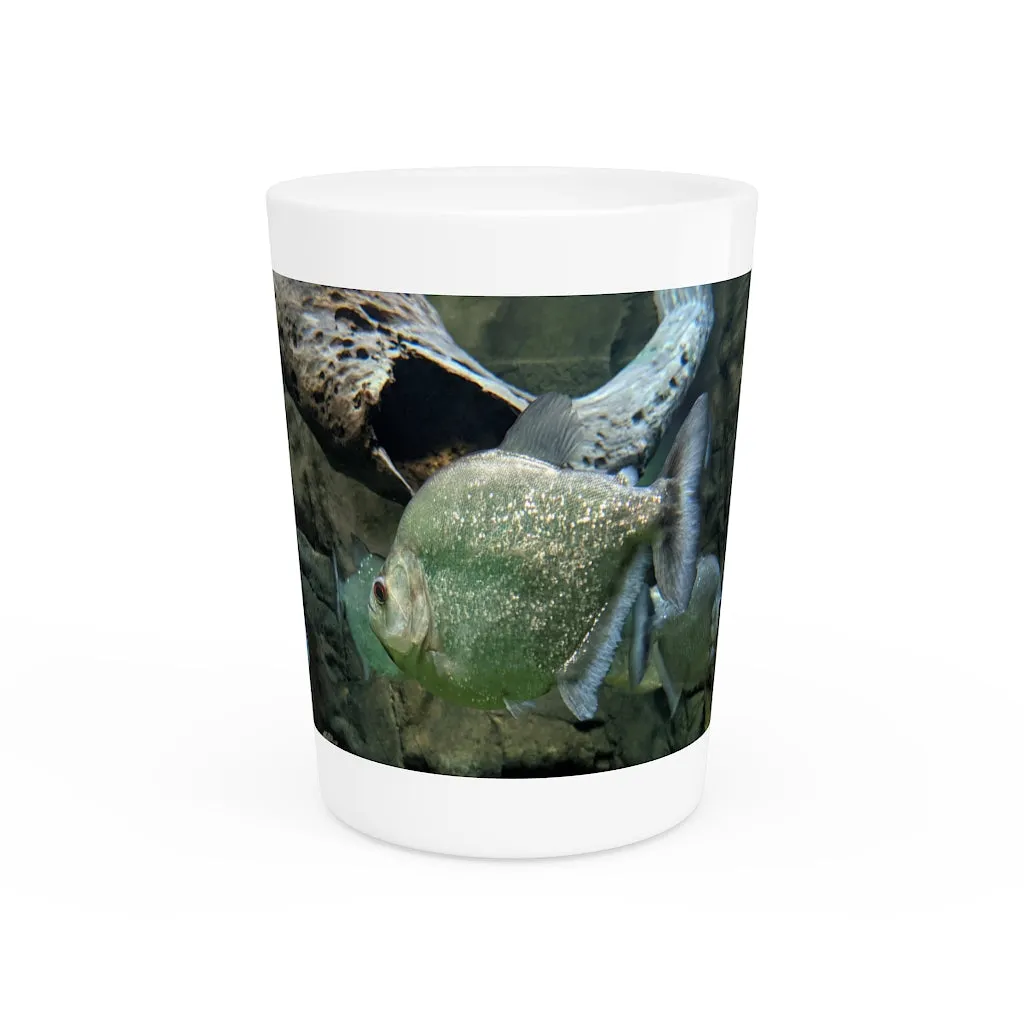 Glitter Green Fish Shot Glass