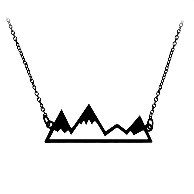 Gold/Silver Minimalist Mountain Top Pendant Snowy Mountain Necklace Hiking Outdoor Travel Jewelry Mountains Climbing Gifts