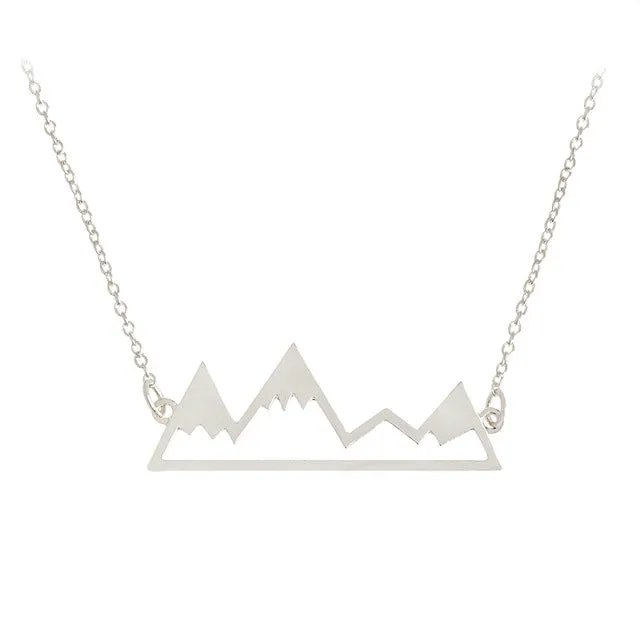 Gold/Silver Minimalist Mountain Top Pendant Snowy Mountain Necklace Hiking Outdoor Travel Jewelry Mountains Climbing Gifts