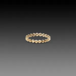 Hammered Dot Diamond Eternity Band in White Gold