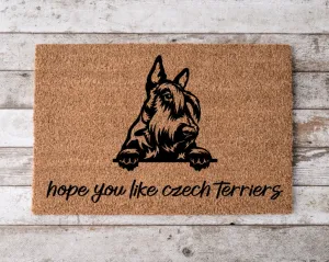 Hope You Like Czech Terriers Welcome Mat, Perfect Gift for Dog Owner Pet Lover, Personalized Doormat, Home Decor