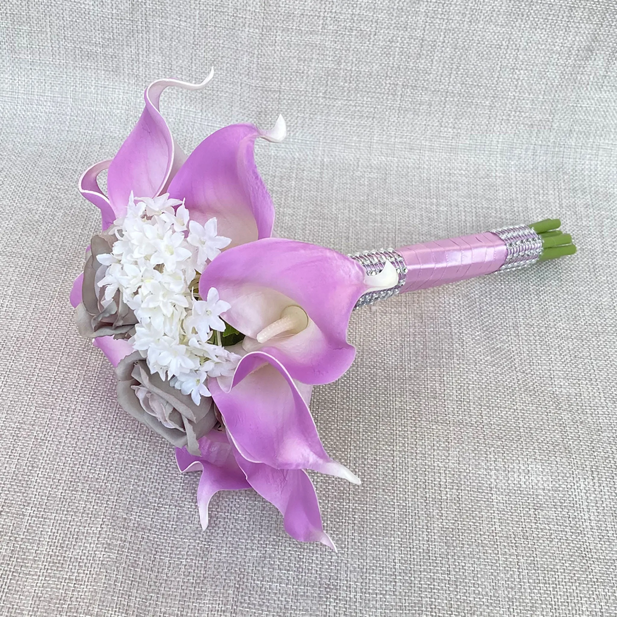 Lavender Bridal Calla Lily Bouquet Set