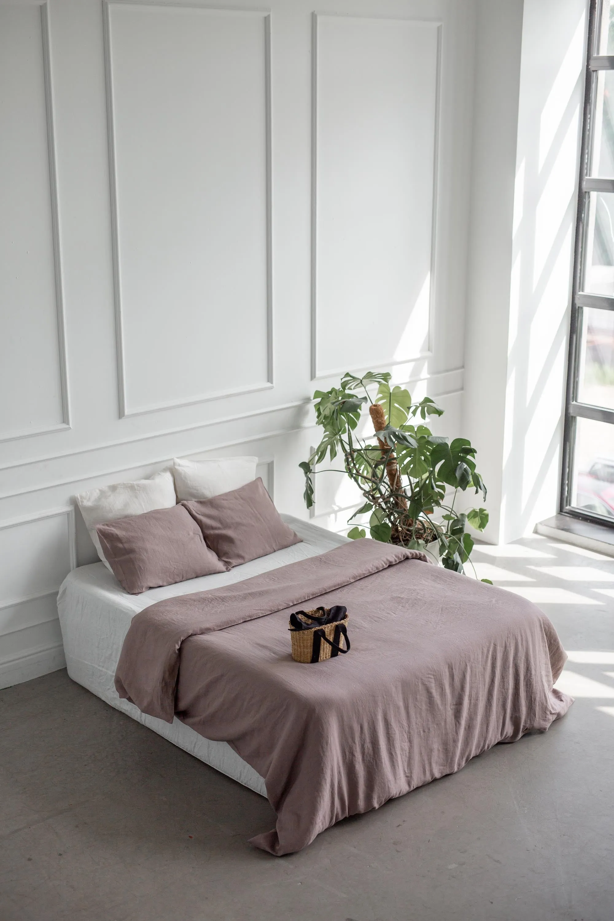 Linen duvet cover in Rosy Brown by AmourLinen