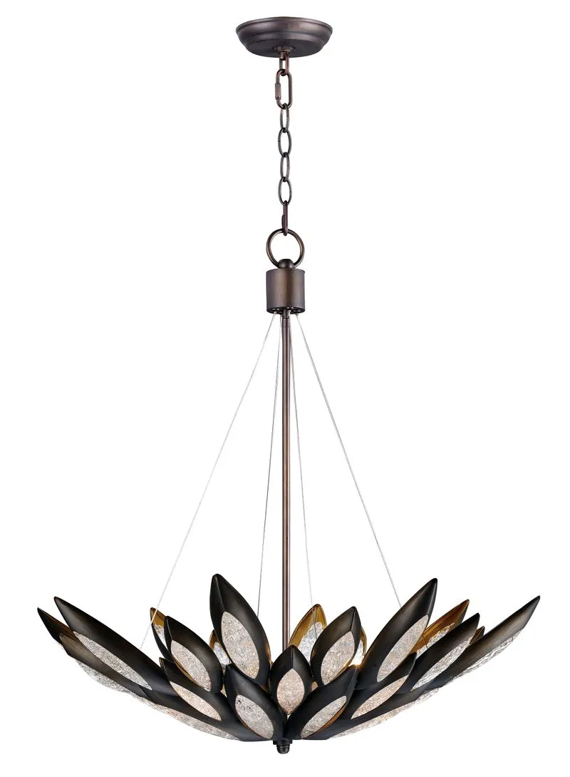 Lotus 30.5" 8 Light Single Pendant in Burnished Bronze