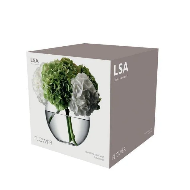 LSA Flower Round Vase 22cm Clear