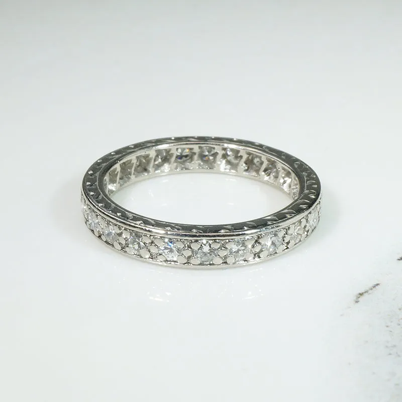 Luxurious .75tcw Diamond & Platinum Deco Eternity Band