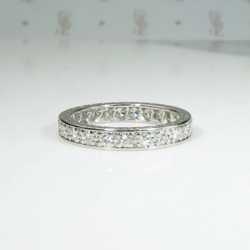 Luxurious .75tcw Diamond & Platinum Deco Eternity Band