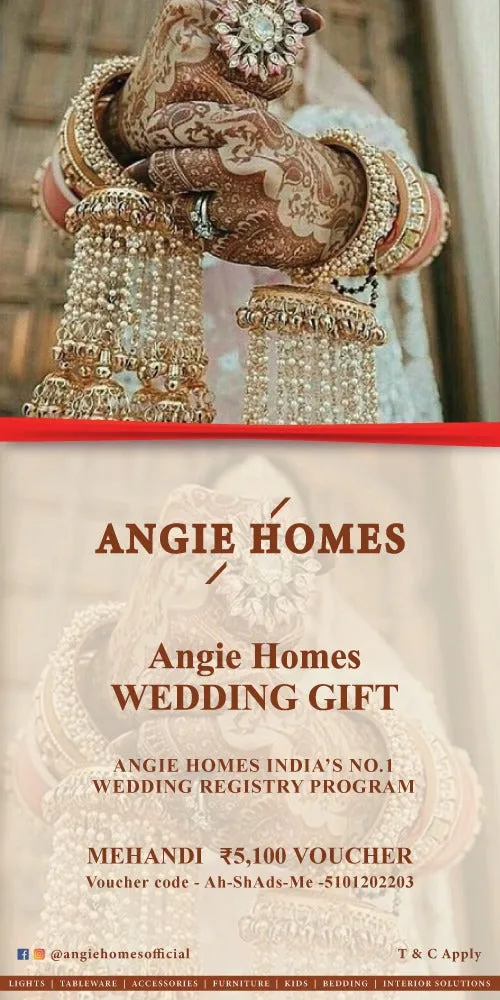 Luxurious Wedding Gift Cards & Vouchers with AngieHomes