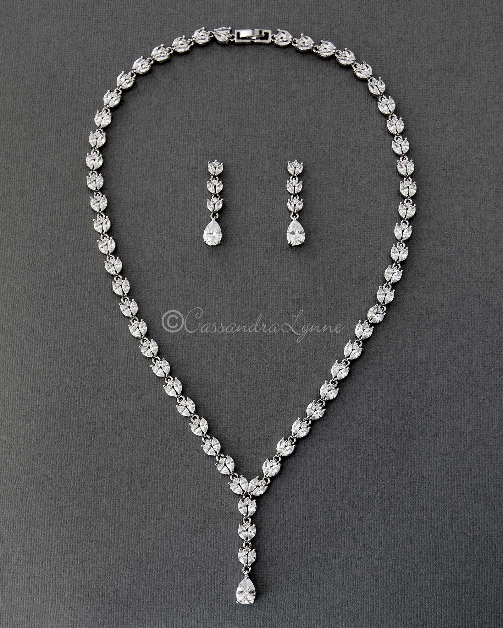 Marquise CZ Bridal Necklace Set