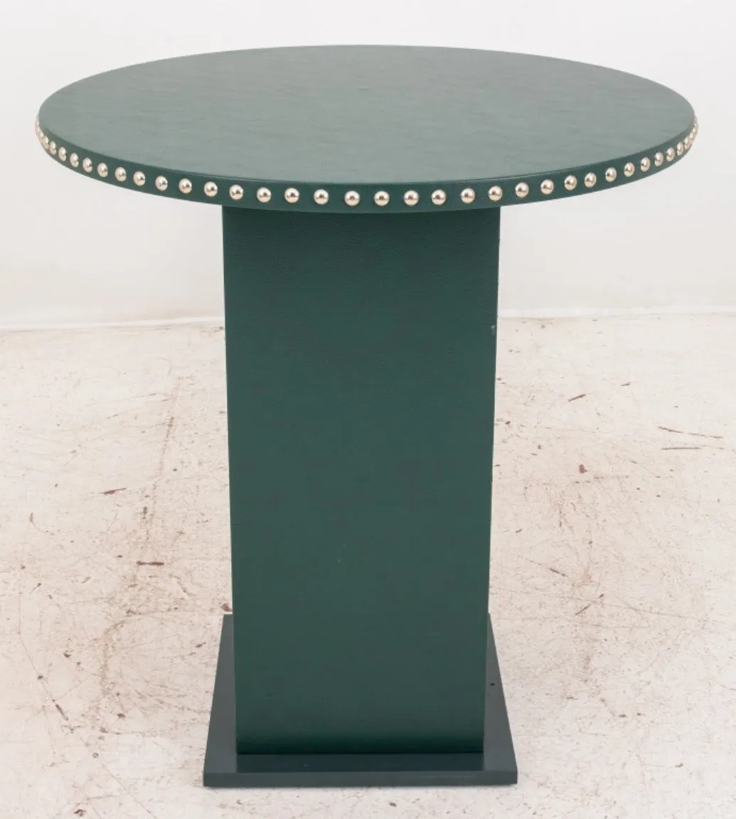 Modern Green Vegan Leather High Top Table