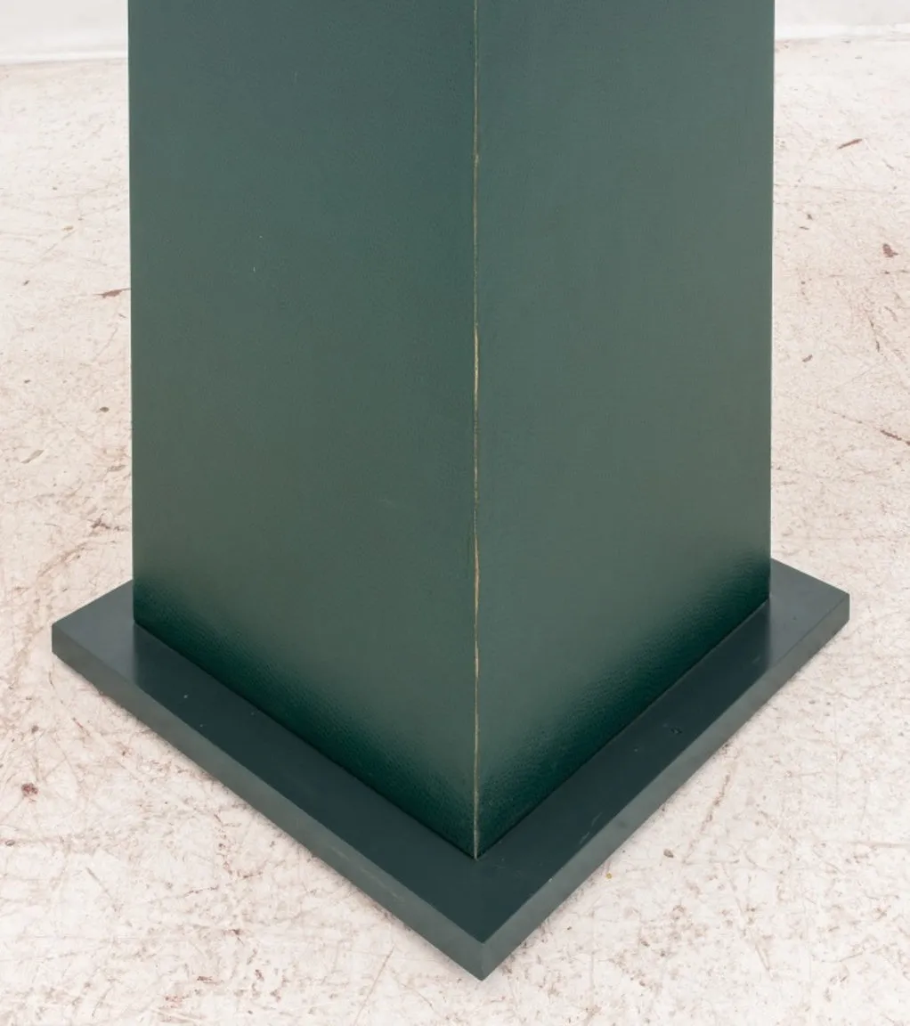 Modern Green Vegan Leather High Top Table