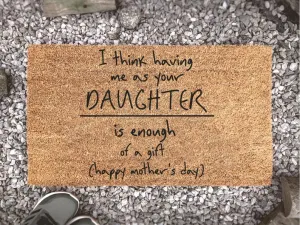 Mother's Day, Mother's Daughter Doormat, Mother's Day Doormat, Mother's Day Gift, Gift For Her, The Best Mom Lives Here