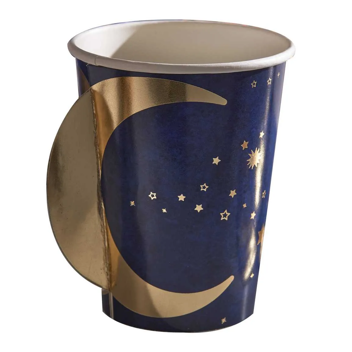 Navy & Gold Pop Out Moon Eid Paper Cups x 8