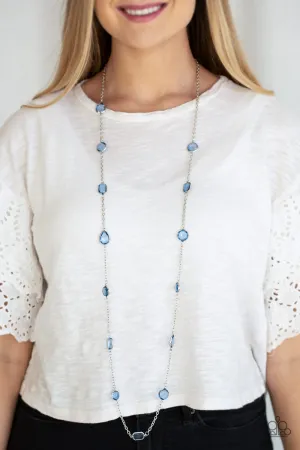 Paparazzi Glassy Glamorous Blue Necklace