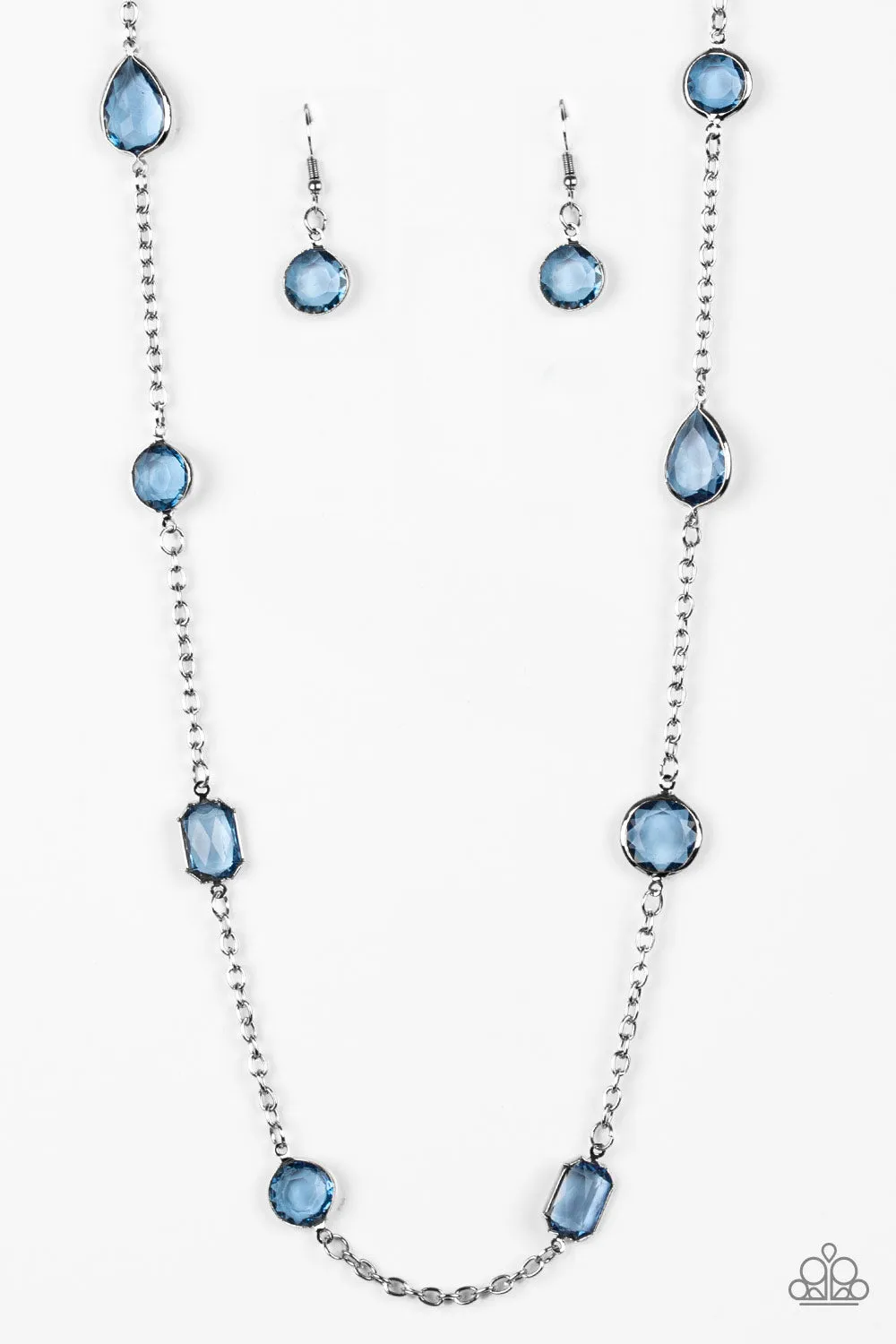 Paparazzi Glassy Glamorous Blue Necklace