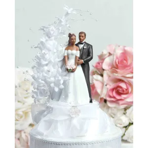 Pearl Side Arch Classic African American Cake Topper