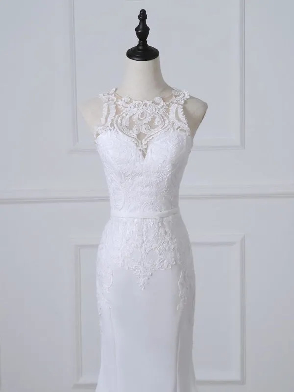 Precious Spaghetti Strap Lace Mermaid Wedding Dress