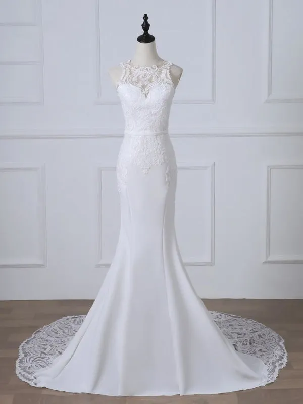 Precious Spaghetti Strap Lace Mermaid Wedding Dress