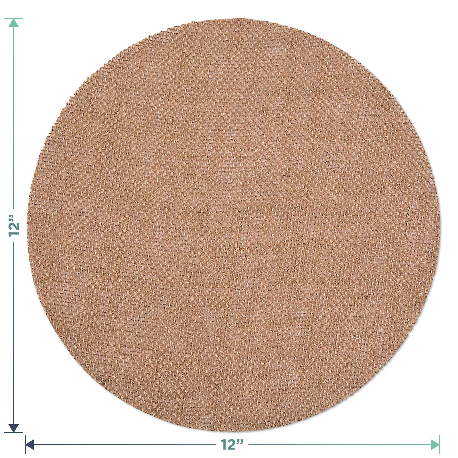 Round Burlap Placemats With Backing - 12" Rustic Burlap Circle Table Chargers (Set of 12)