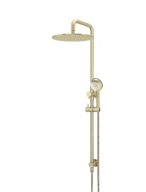 Round Combination Shower Rail 300mm Rose, Three Function Hand Shower - PVD Tiger Bronze