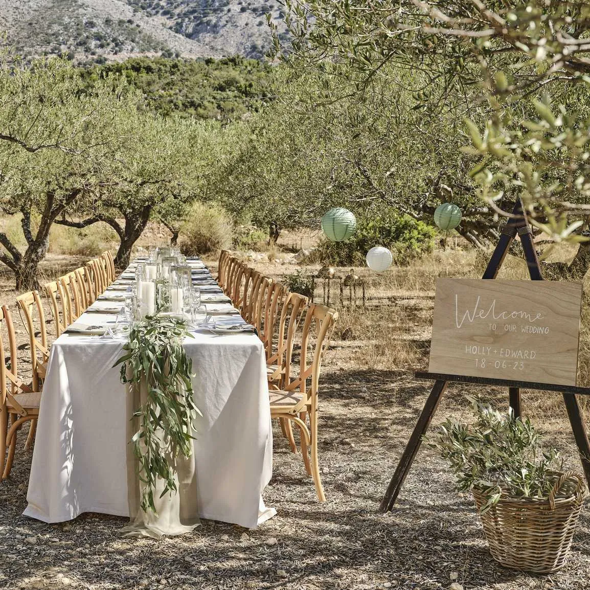 Sage Green Fabric Table Runner