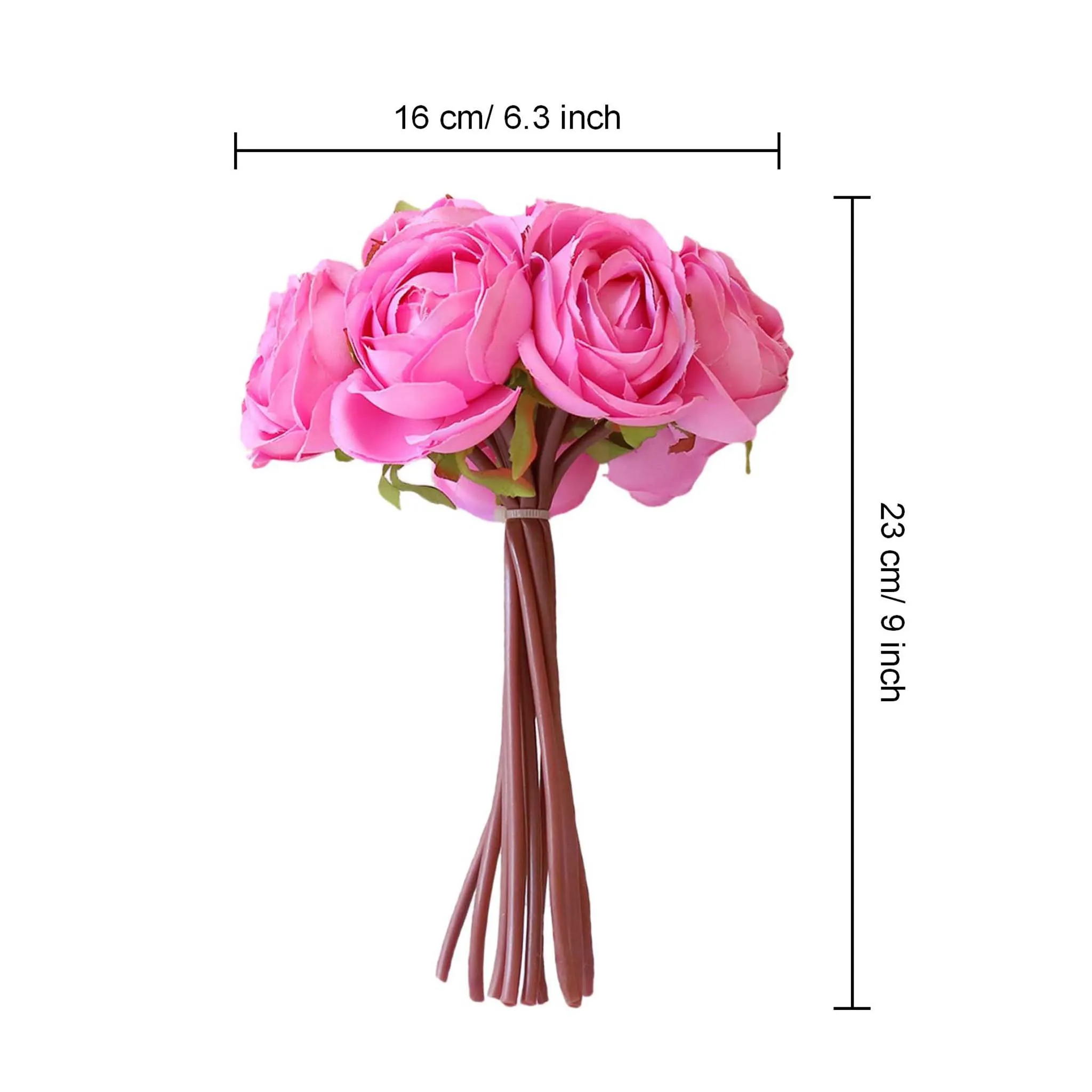 Silk Tea Roses Small Peony Wedding Flowers Bouquet