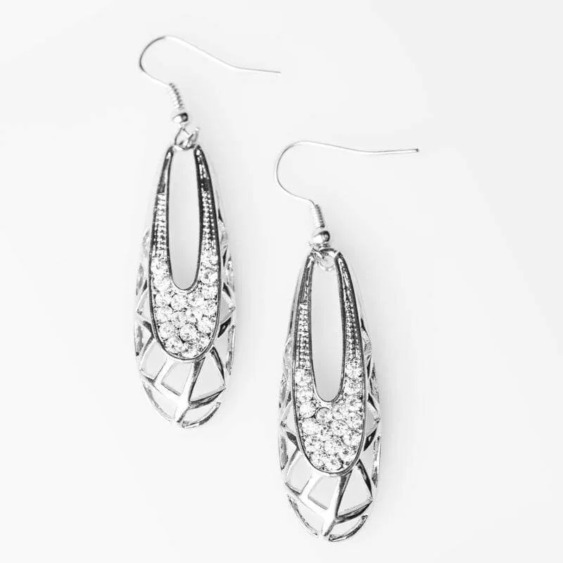 So DIVA-ous White Rhinestone Earrings