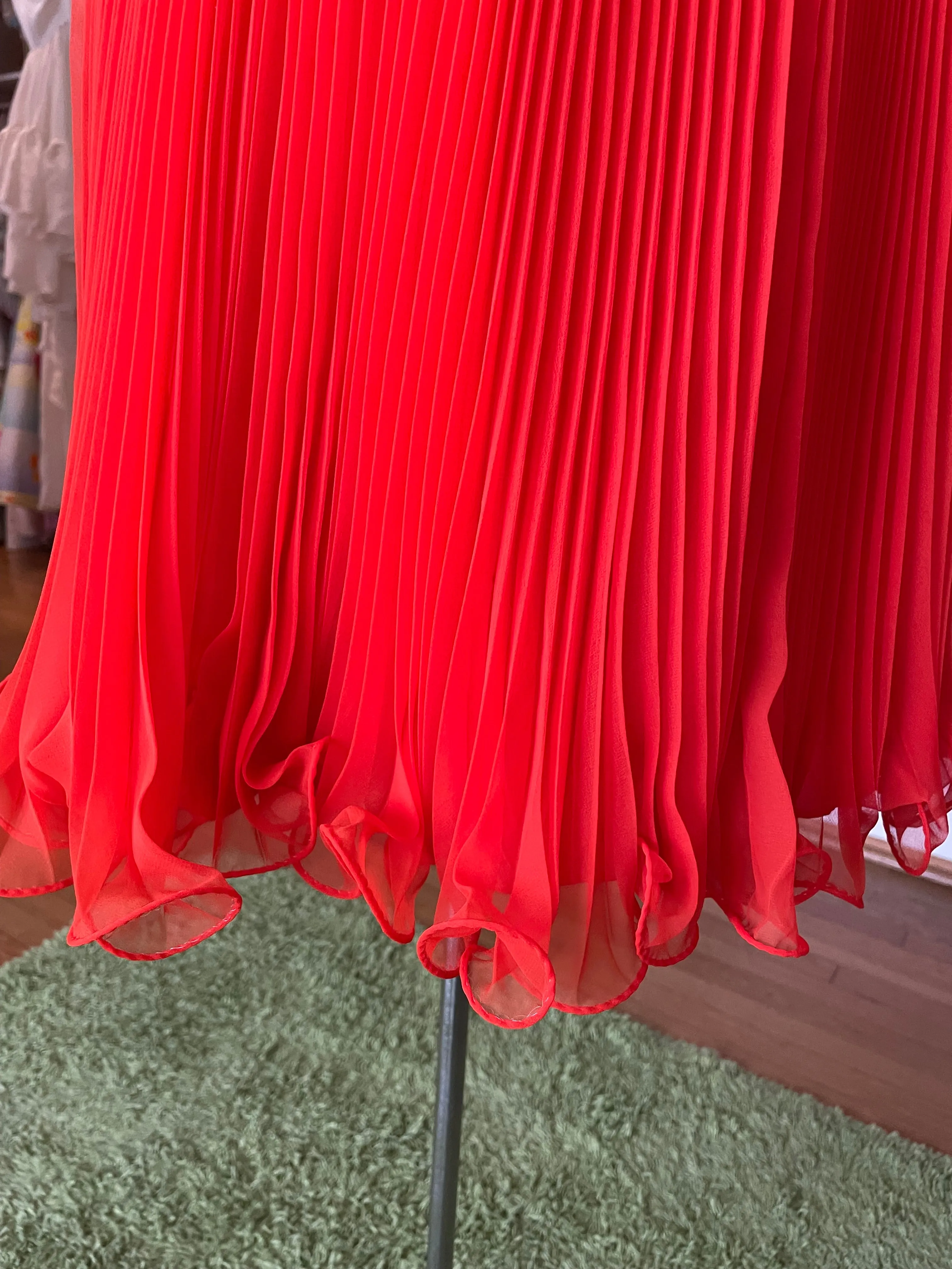 Tangerine Pleated Dress