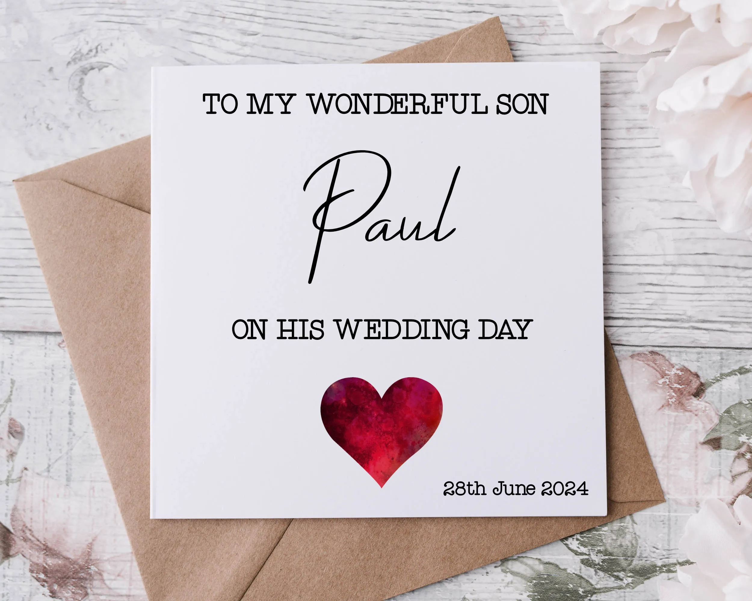 To My Son On his wedding day card