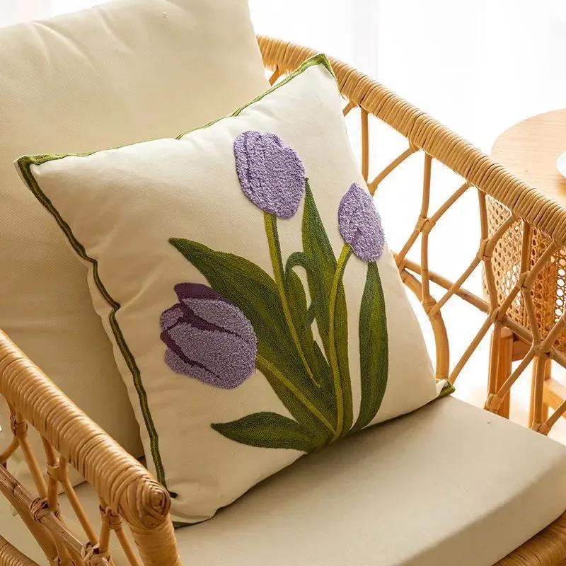 Tulip Flower Pillow Cushion