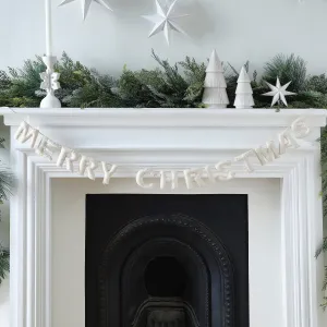 White Felt Merry Christmas Bunting